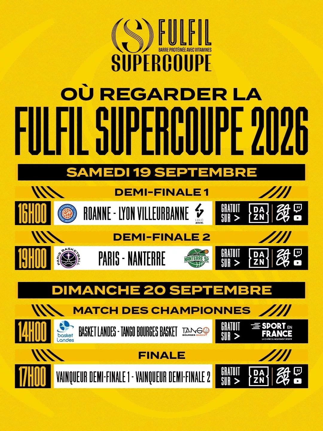 Où regarder la Fulfil Supercoupe 2026